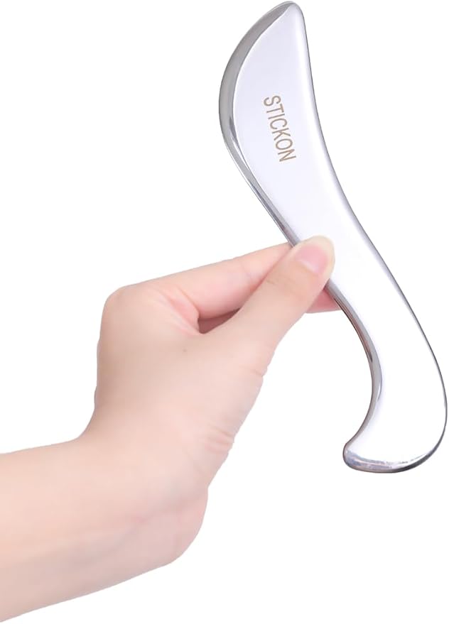 STICKON Stainless Steel Gua Sha Muscle Scraper Tool, Scraping Massage Tools, Physical Therapy Tools, GuaSha Massage Scraper Tool, IASTM Tools Great Soft Tissue Metal Massage Tool(STICKON-51)