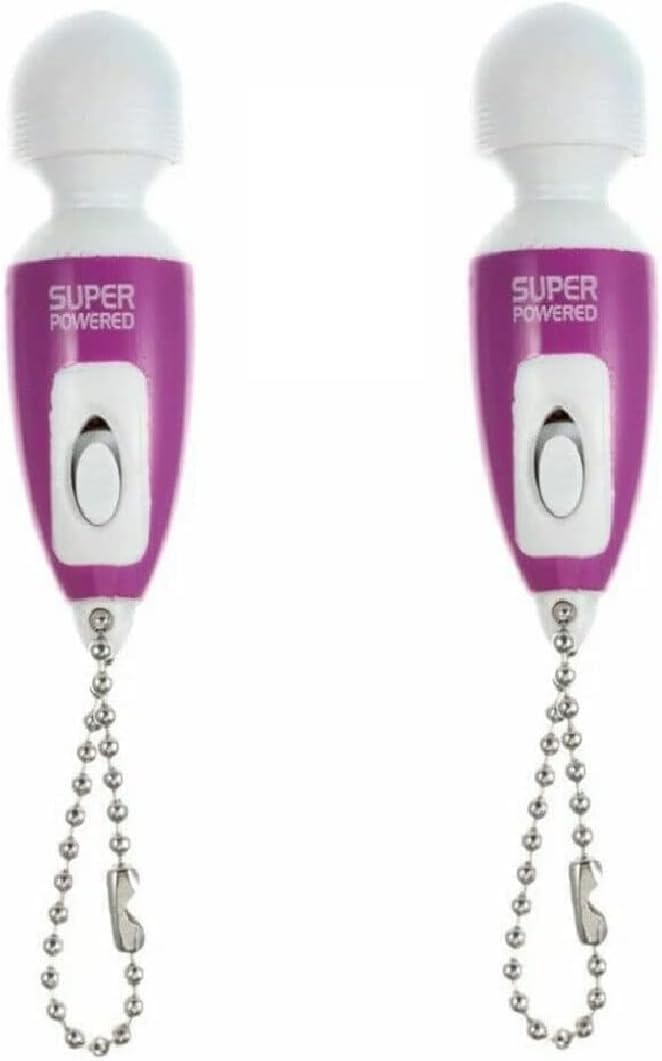 2Pk Purple Mini Portable Small Keychain Vibrating Massage Body Tool Heads Massager Pocket Toy for Women Neck Shoulder Face Back Muscles (2PK Purple)