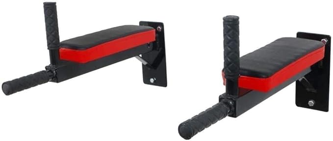 Heavy Duty Dips Bars - for Wall mounting, 4 Handle Bars with Padding on arms