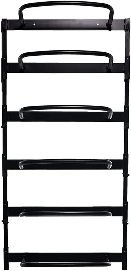 Power Systems Foam Roller Storage Rack – Wall Mounted Vertical Organizer for Home & Commercial Gym Use, Heavy-Duty Steel, Holds 6 Rollers, 9.5" x 23" x 49", Black