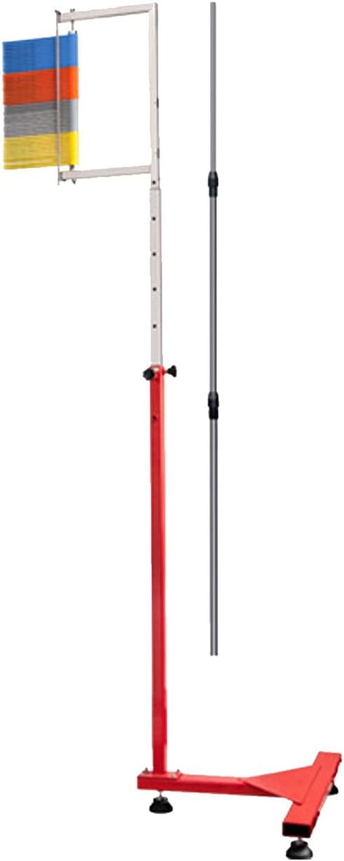 Vertical Jump Trainer, Adjustable Height, Metal Gym School Vertical Jump Tester, Sports Athlete Training Vertical Jump Tester 3.9-11.5 Feet, Portable Jump Strength Training Equipment Tool, red