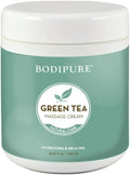 BODIPURE Green Tea Massage Cream - Rich in Antioxidants to Rejuvenate Dry Skin - Spa Quality Massage Lotion - Skin Moisturizing, and Relaxing Sore Muscles, 33.82 Ounce