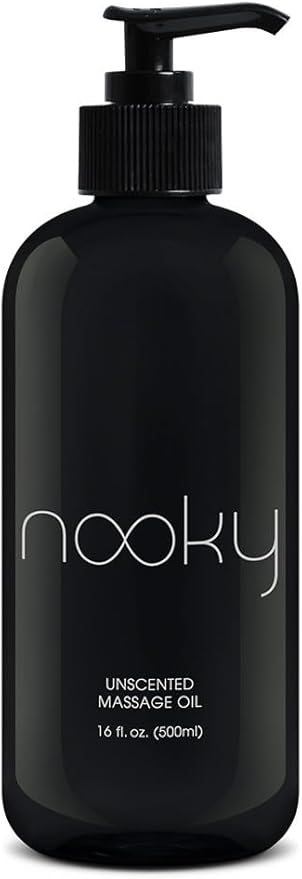 Nooky Massage Oil with Fractionated Coconut Oil for Massaging 16 Ounce (Unscented)