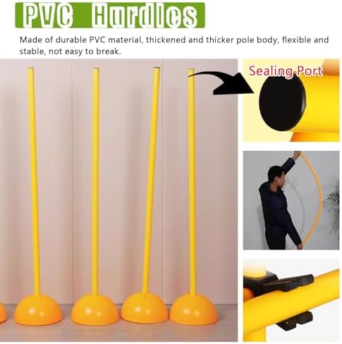 Agility Hurdles Soccer Training Agility Poles, Multi-Function Athletic Speed Hurdles for Athlete/Coach, Portable Sports Team Agility Obstacles Pole, Easy to Install(1