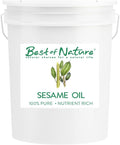 Best of Nature Sesame Body Oil - 5 Gallon Pail (640 oz) - Deep Moisturizing, Detoxifying, Unscented - Unisex - Adults