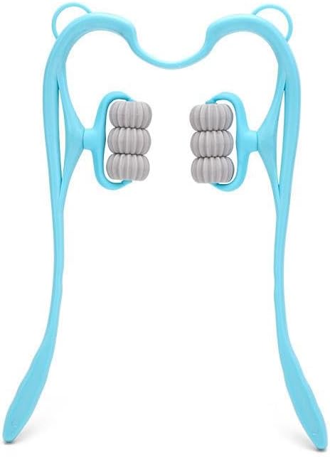 LuxFit Manual Neck Massager Tool Roller for Pain Reilef, Shoulder and Cervical Neck Massager Shiatsu Deep Tissue Trigger Point Manual Self Muscle Cervical Spine Massage