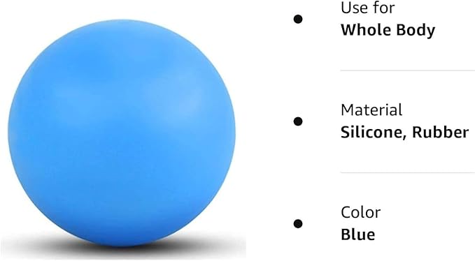 WOVTE 2 Pack Massage Lacrosse Balls for Sore Muscles, Shoulders, Neck, Back, Foot, Body, Deep Tissue, Myofascial Release, Trigger Point Therapy, Muscle Knots and Yoga Therapy (Blue)