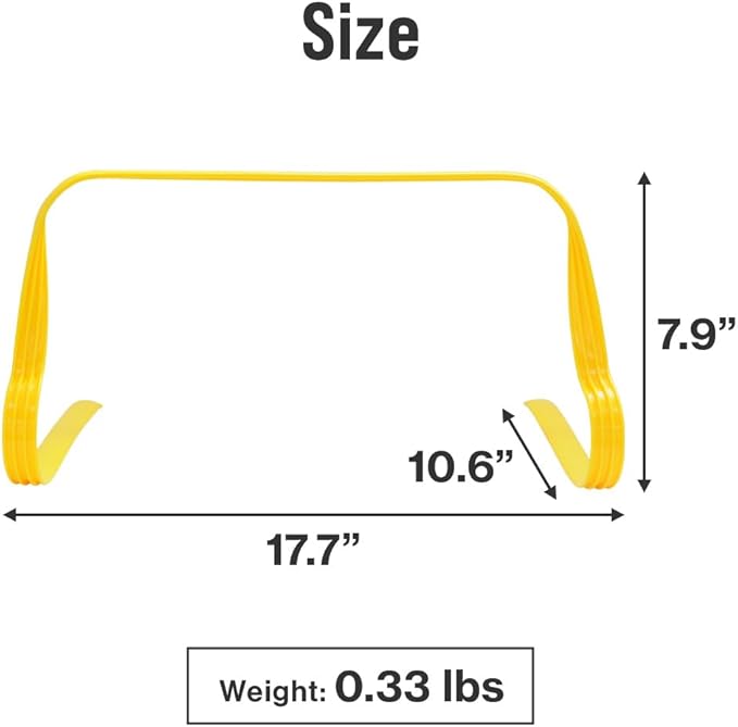 Japard Ultra Durable Agility Hurdles for Athletes of All Skill Levels, 6pcs of 7.8 inch Tall Hurdles, Bright Yellow Color, Made of Durable, Composite Materials, Easy to Set up & Transport