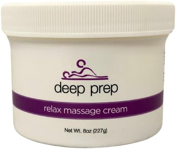 Deep Prep Relax Massage Lotion & Cream – Hydrating & Non-Greasy 8 oz. Tub for Full-Body & Swedish Massage, Professional-Grade Formula