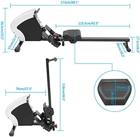 Rowing Machines Foldable, Exercise Fitness Machine for Home Gym 8 Resistance Reluctance Rowing Device Can Exercise Most of The Muscles of The Body
