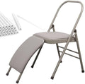 Yoga Training Chair w/Lumbar Support,Foldable Design for Balance Handstand and Core Strength Workouts (Grey Fabric)