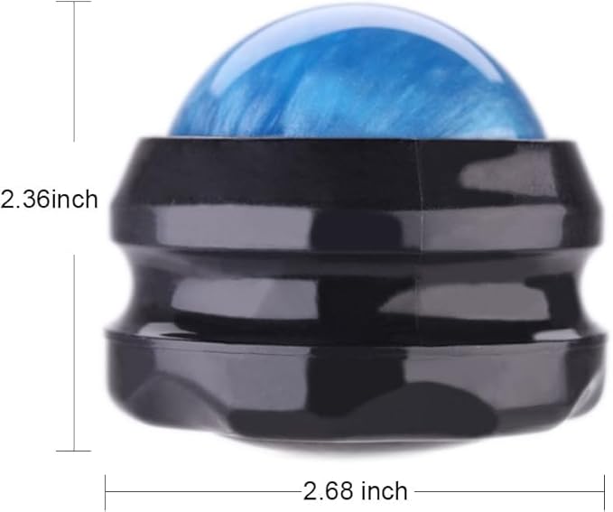 Manual Massage Ball Pain Relief Back Roller Massager Self Massage Therapy and Relax Full Body Tools for Sore Muscle Joint Pain Essential Oils or Lotion Relax (Blue)