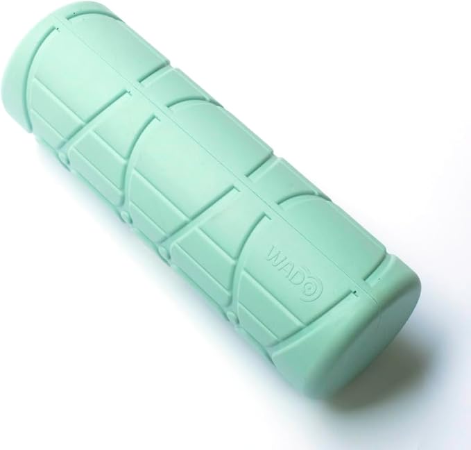 WADO Mini Round Foam Roller for Exercise and Recovery 12" x 4"- Ergonomic Pattern Angle Roller, Body Stretching, Solid PU, 3-Different Density Options (Medium (Alice Mint, 750g))