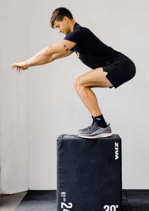 ZIVA 3-in-1 Plyo Box – Premium High-Density PE Foam or PU Wood-Foam Jump Box with Non-Slip PVC Cover – Commercial-Grade Plyometric Platform for Jump Training, Step Workouts & Home Gym (20x24x30")