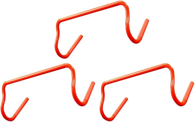 Ciieeo 3pcs Portable Detachable Speed Hurdles Set for Athletic Speed Training and Basketball Soccer Fitness Equipment with Orange Frame for Track and Field Agility Drills