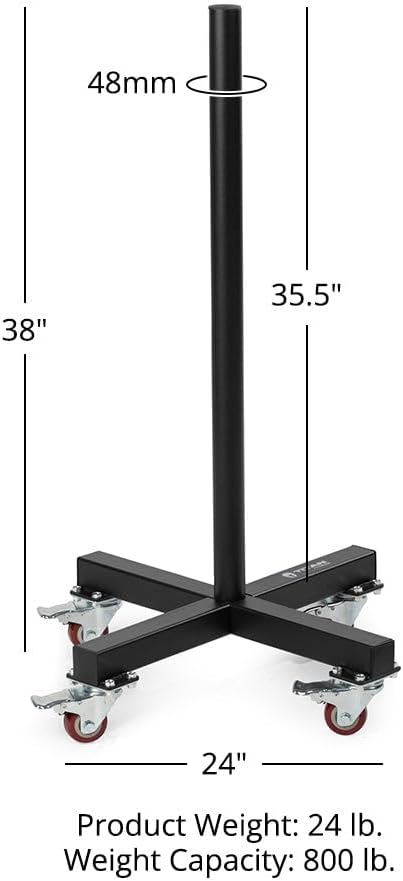 Titan Fitness Portable Vertical Olympic Weight Plate Storage Rack, Mobile Stackable Weight Rack with 800 LB Capacity, Locking Caster Wheels, For Olympic-Sized Cast Iron Steel, Urethane, Bumper Plates