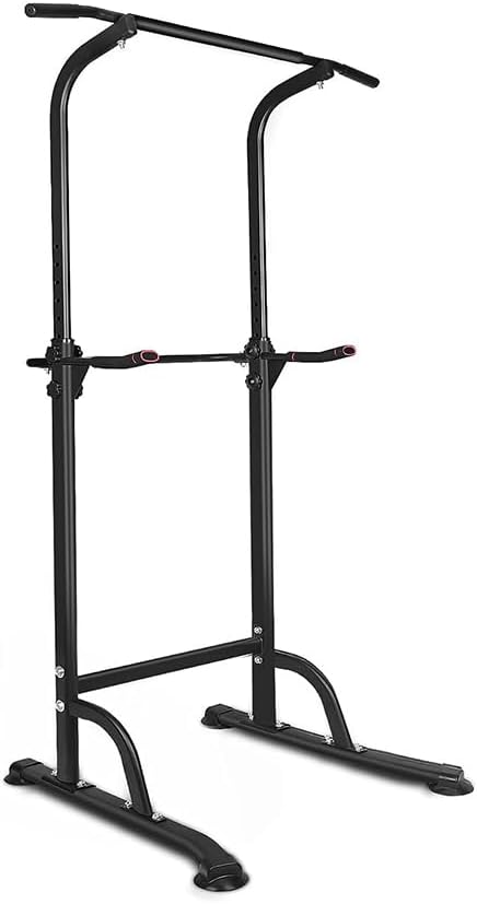 Power Tower Pull Up Bar and Dip Station,Adjustable Height Dip Stand Multi-Functional Strength Training Fitness Workout Station for Home Gym
