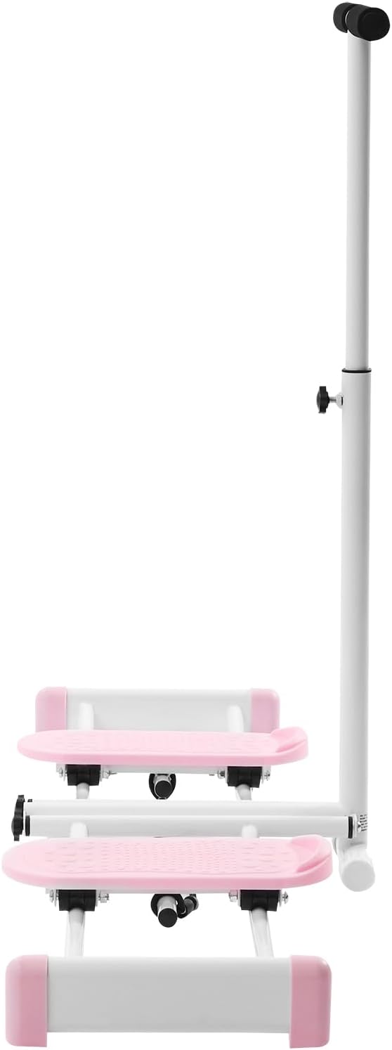 Pink Ski Exercise Machine, 32.68-38.59in Adjustable, 220.46lb Capacity, Pelvic and Thigh Trainer for Home Workouts