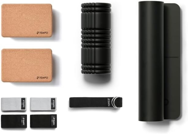 Tempo Yoga Home Kit with Exercise Mat, Foam Roller, Resistance Bands and Yoga Block