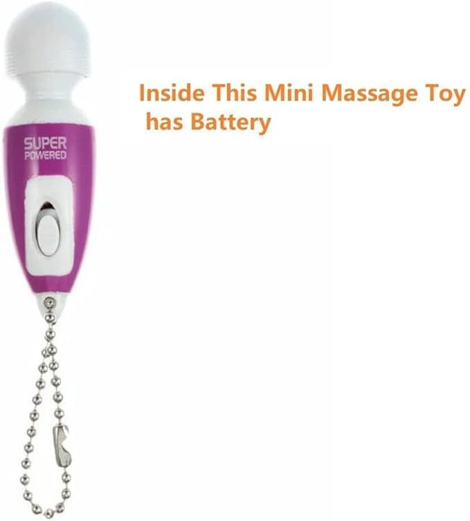 2Pk Purple Mini Portable Small Keychain Vibrating Massage Body Tool Heads Massager Pocket Toy for Women Neck Shoulder Face Back Muscles (2PK Purple)