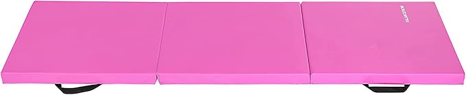 BalanceFrom 6x2 Feet 3-Panel Folding Gymnastics Mat – 2-Inch Thick Pad with Vinyl Surface and Carrying Handles for Tumbling, Yoga, Pilates, Home Workouts, and Martial Arts