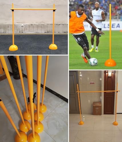Agility Hurdles Soccer Training Agility Poles, Multi-Function Athletic Speed Hurdles for Athlete/Coach, Portable Sports Team Agility Obstacles Pole, Easy to Install(1