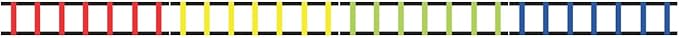 Champion Sports Sectioned Agility Ladder Set, Red/Yellow/Blue/Green, 6.5" x 16" Wide