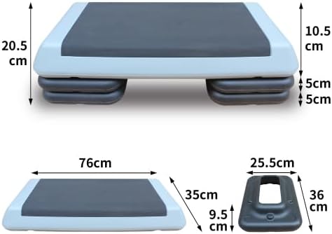Aerobic Exercise Step Platform for Home Gym, 4 Stackable Risers -Adjustable Hight, Step Up Exercise Platform, Fitness Training Workout Stepper, Cardio Strength