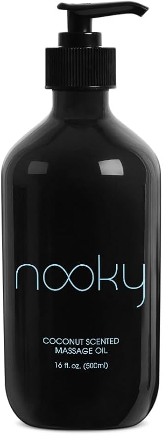 Nooky Massage Oil with Fractionated Coconut Oil for Massaging 16 Ounce (Coconut)