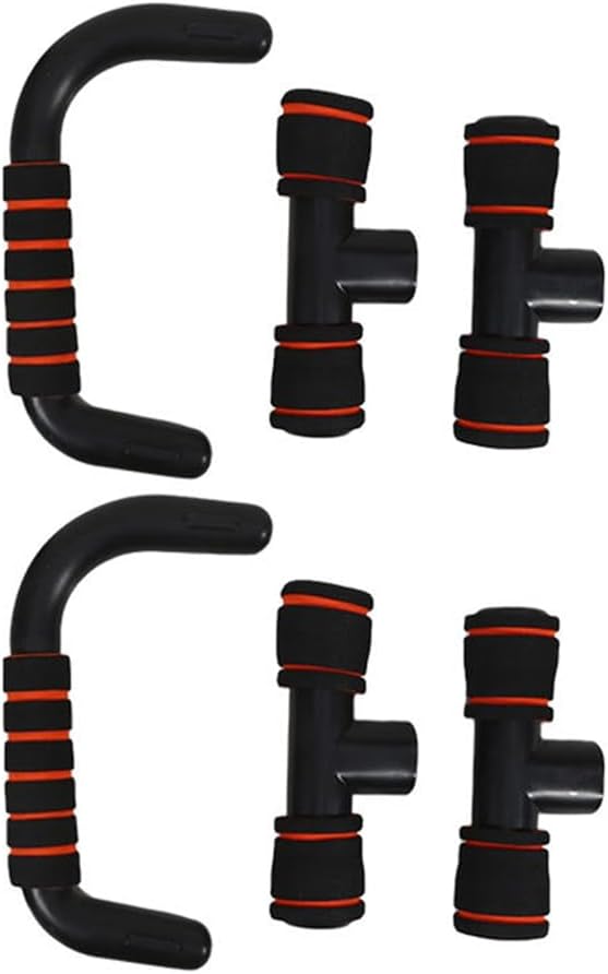 1Pair Push Up Bar Strength Training Non-Slip Sturdy Push-Up Stands Floor Workouts Fitness Calisthenics for Men Women(Black Orange)