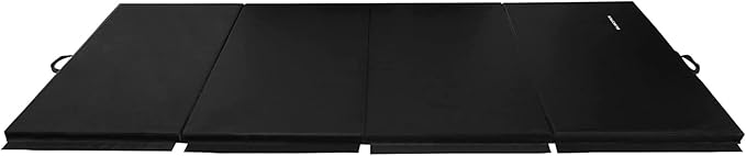 BalanceFrom 10x4 Feet 4-Panel Folding Gymnastics Mat – 2-Inch Thick Pad with Vinyl Surface and Carrying Handles for Tumbling, Yoga, Pilates, Home Workouts, and Martial Arts