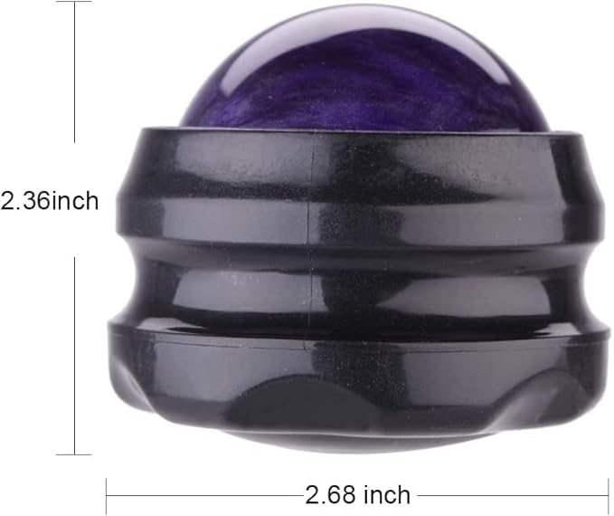 Manual Massage Ball Pain Relief Back Roller Massager Self Massage Therapy & Relax Full Body Tools for Sore Muscle Joint Pain Essential Oils or Lotion Relax (Purple)