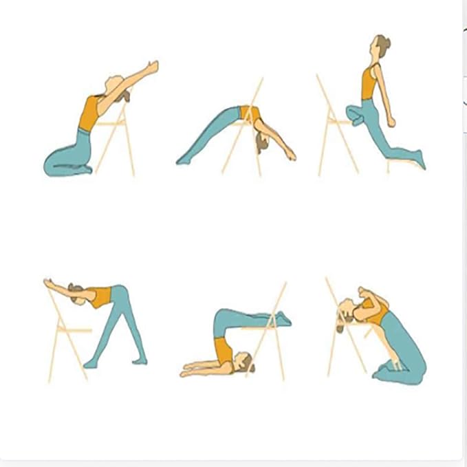 Iyengar Yoga Chair,Pilates Chair Yoga Auxiliary Chair Special Auxiliary Reinforced Yoga PU All Steel Yoga Inversion Chair,White