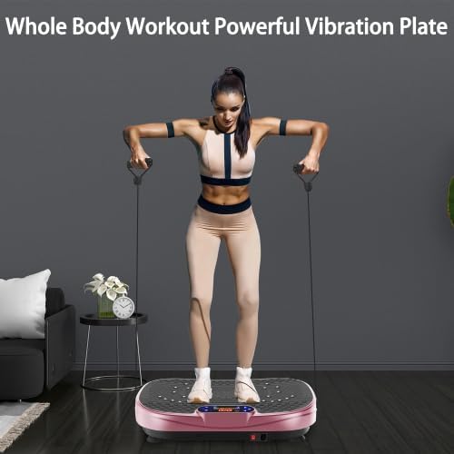 Vibration Plate Fitness Platform Exercise Machine Vibrating Shaking Full Body Shaker Workout Vibrate Stand Shake Board Sport Gym for Weight Loss Fat Burner for Women Men