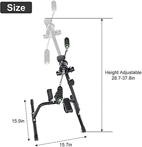 GOTOTOP Pedal Exerciser, Hand Arm Leg and Knee Recovery Medical Peddler Folding Adjustable Fitness Equipment for Seniors, Elderly Home Pedal Exercise for Full Body