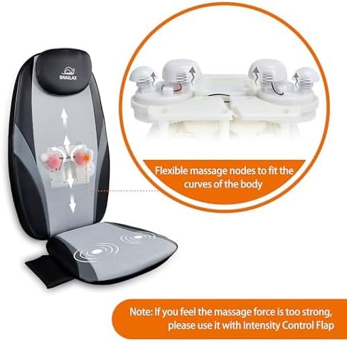 Snailax Neck and Back Massager with Heat, Massage Chair Pad Back Massager for Pain Relief Deep Tissue Chair Massage Pad with 10 Deep Kneading Nodes for Office Home, Gifts for Dad,Mom