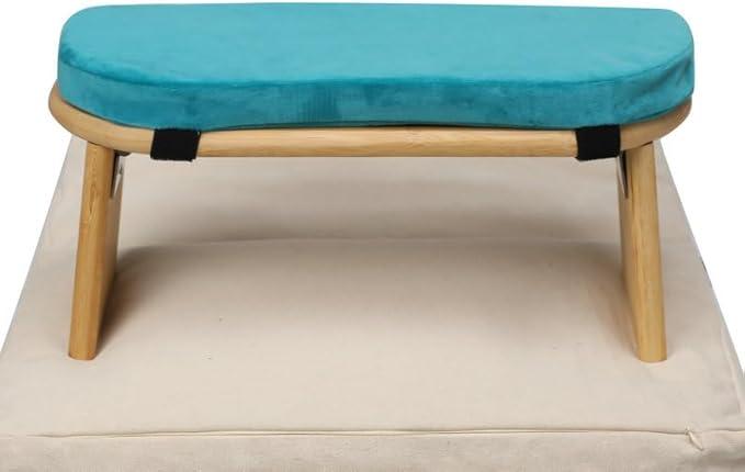 Meditation Bench with Meditation Cushion Meditation Stool Set,Folding Yoga Stool, Sturdy Prayer Bench,Comfortable for Kneeling or Sitting