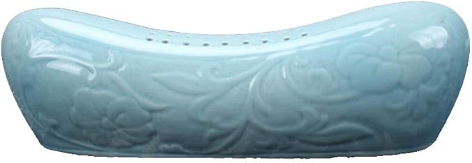 Ceramic Pillow Cool Pillow, Ceramic Pillow, Health Pillow, Antique Cervical Vertebra Porcelain Pillow, Used for Side Sleeping Pillow, Comfortable U-Shaped Pillow (Shadow Celadon Pillow)