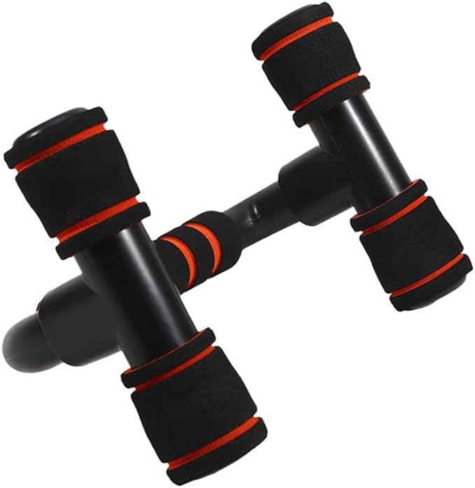 1Pair Push Up Bar Strength Training Non-Slip Sturdy Push-Up Stands Floor Workouts Fitness Calisthenics for Men Women(Black Orange)