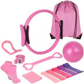 Pilates Essentials Kit for Women- 13-Piece Set Includes Pilates Ring, Yoga Ball, Yoga Bands, Figure of 8 Resistance Band, Fabric Resistance Band, Pilates Socks, and Storage Bag