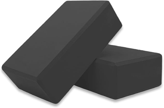 Yoga Blocks 2 Pack, Supportive Latex-Free Eva Foam Soft Non-Slip Blocks with Beveled Edges for Yoga, Pilates, Meditation - Yoga Accessories for Stability, Balance, Deepen Stretches