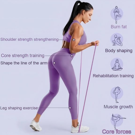 Resistance Bands Set, Loop Bands for Strength Training, 4 Levels (5-15, 15-35, 30-60, 40-80 Lbs), Latex, Multi-Color, Pull Up Assistance
