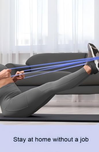 Resistance Bands Set, 4 Loop Bands with Multiple Resistance Levels 5-80 Lbs, Latex Exercise Bands for Strength Training, Pull Up Assistance, Yoga, Pilates, Rehabilitation, Unisex Adult
