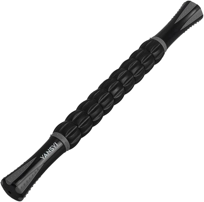 YANSYI Deep Tissue Massage Stick Professional Muscle Recovery Roller - 9-Roller for Post-Workout Soreness, Leg & Back Pain Relief - Portable Physio Tool for Athletes (Gray)