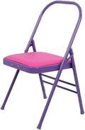 Pilates Yoga Chair,Professional Iyengar Auxiliary Chair,Hardened Thick Yoga Folding Chair,Solid Anti-Slip, Stable,Foldable and Portable Backless Chair,Purple-Yoga Chair (Without Waist Drag)