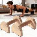 2PCS Wooden Parallettes Push up Bars,Non-Slip Base Exercise Home Workout Equipment,Calisthenics Bar - Handstand Blocks and Pushup Handles for Home Gym, Calisthenics & Strength Training