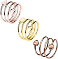 3PCS Heart Design Pure Copper Ring for Arthritis for Women, Magnetic Therapy Jewelry Rings for Arthritis, Carpal Tunnel, Fingers, Thumb (Gold, Rose Gold, Copper) (Length 2.3in)