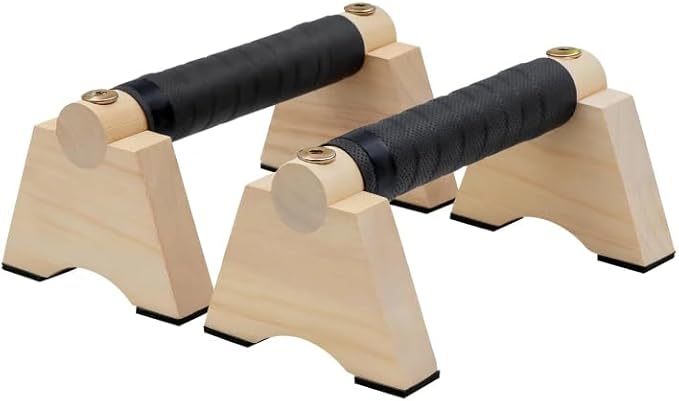 Wood Push up Bar, 2 PCS Parallettes Bars for Men Strength Training, Calisthenics Equipment for Handstand Training