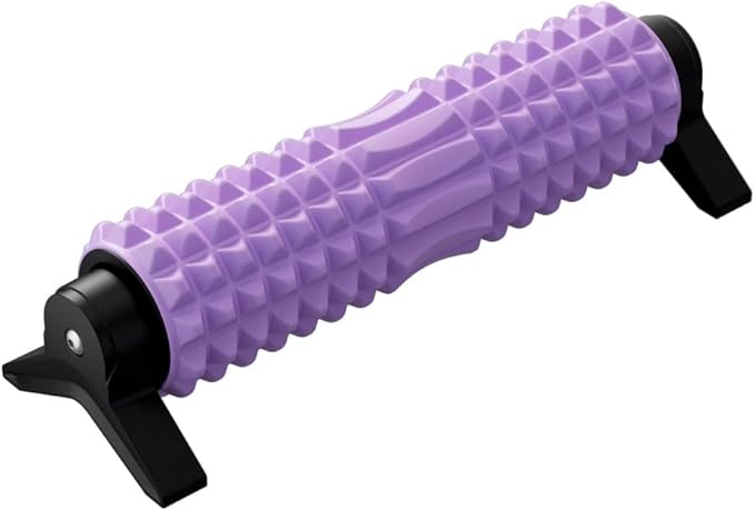 RUNWE Foam Roller with Stand - Bracket Foam Roller for Back Pain, 21 inch Trigger Point Deep Tissue Massage Roller, Medium Density Grid Bracket Foam Rollers, Leg Roller for Muscles Deep Tissue