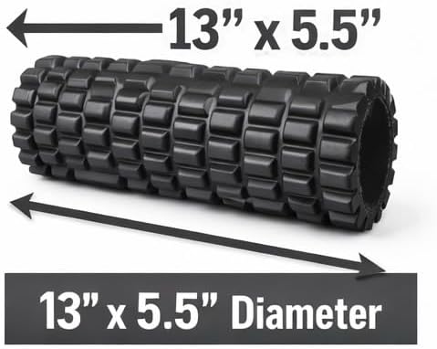 High-Density Foam Roller for Fitness, Stretching, and Mobility Exercises (Gray)